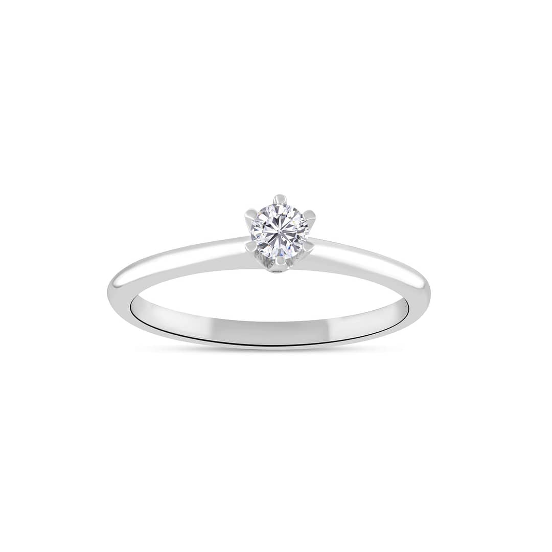 6 Wire Prongs Solitaire Ring