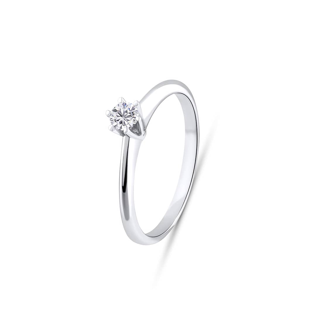 6 Wire Prongs Solitaire Ring