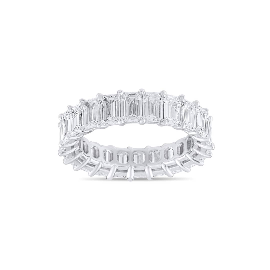 Emerald Cut Pave Ring