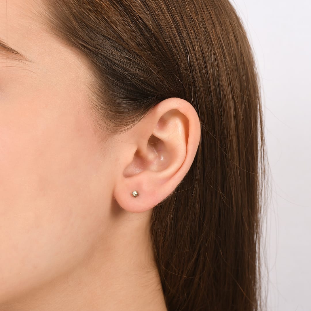 Brown Diamond Solitaire Earrings