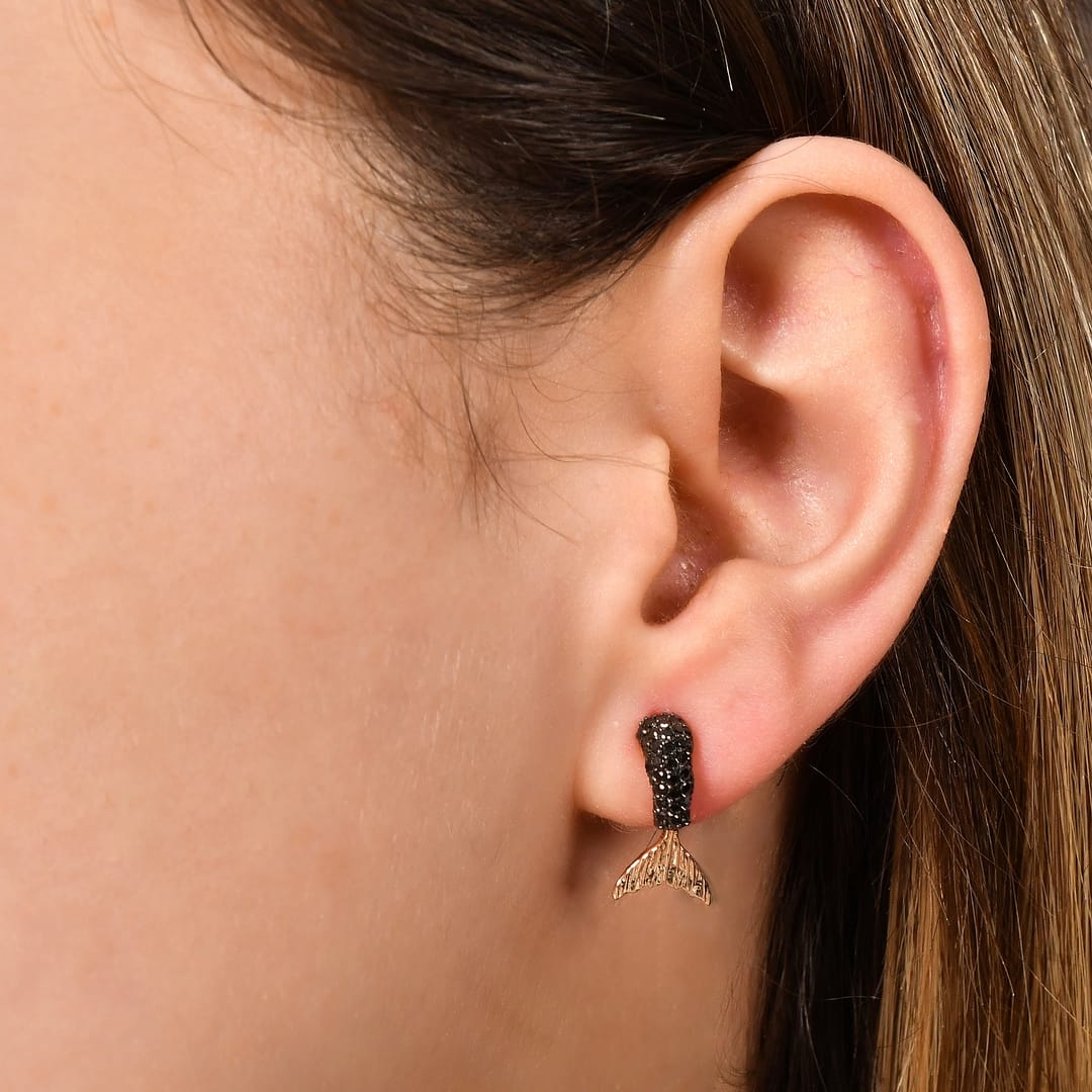 Black Fish Earrings