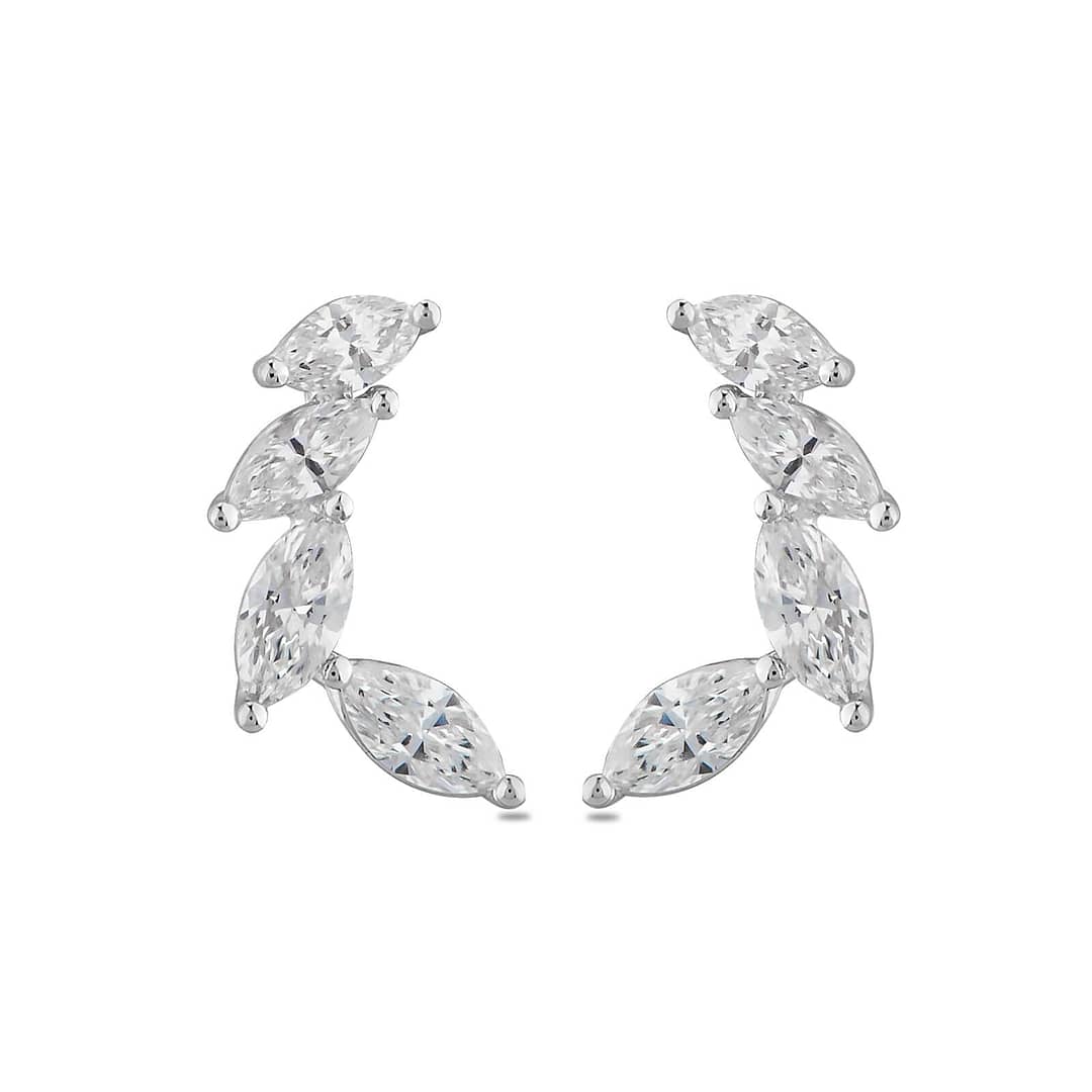 Marquise Diamond Crescent Earrings