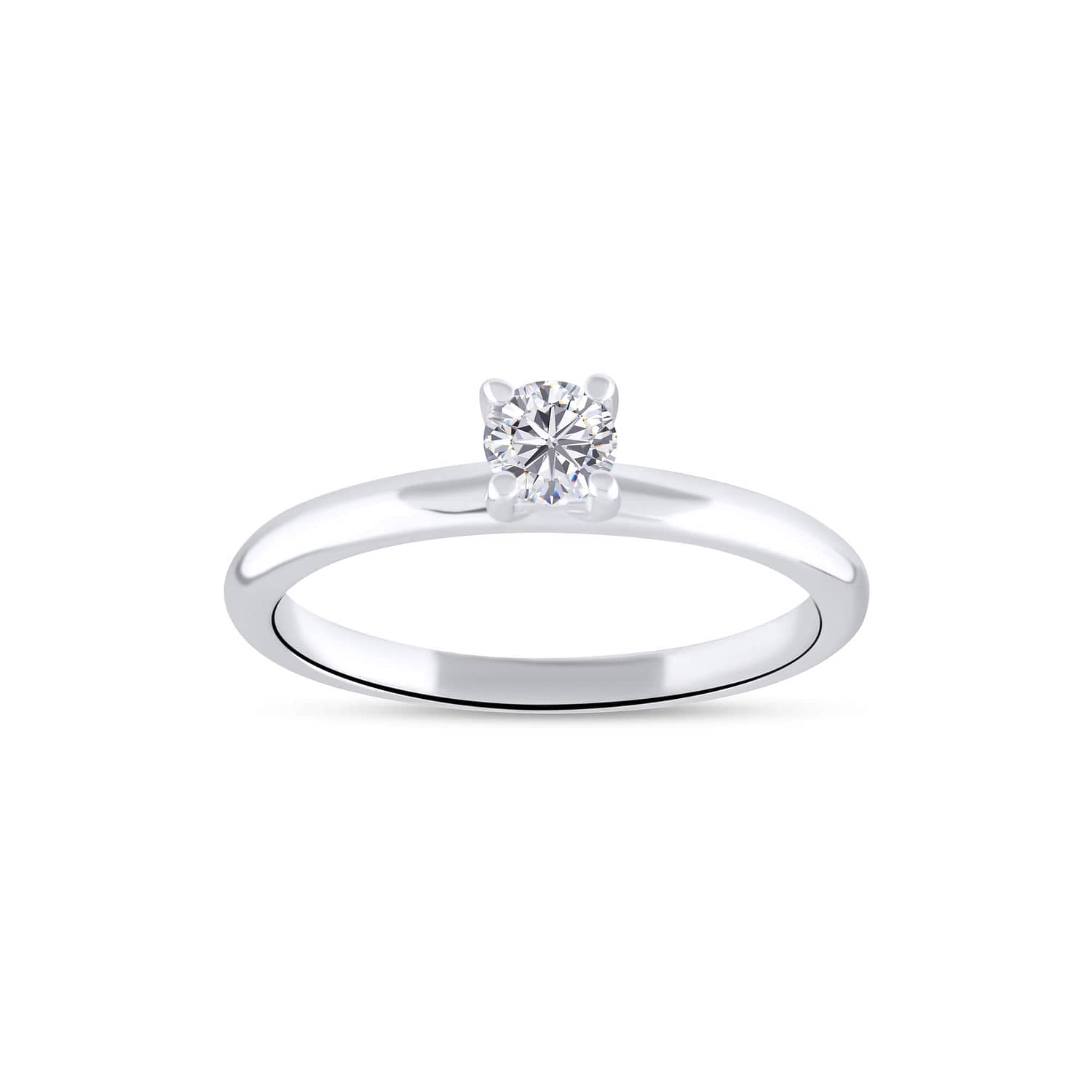 4 Wire Prongs Solitaire Ring